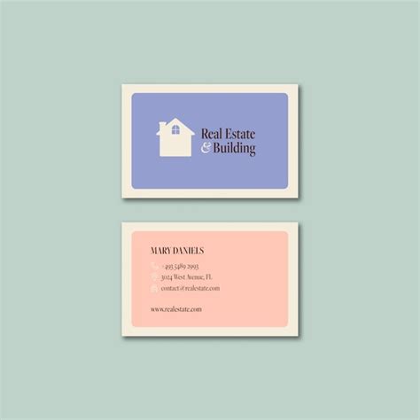 Business Card Template with House Outline 的图像结果