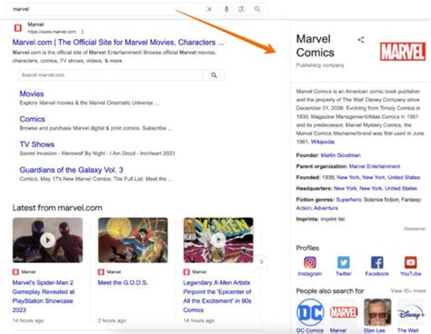 Google Knowledge Graph 的图像结果