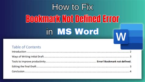 Image result for Table of Contents Word Error Bookmark Not Defined