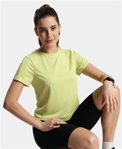 Buy Microfiber Fabric Regular Fit Half Sleeve Breathable Mesh T-Shirt ...