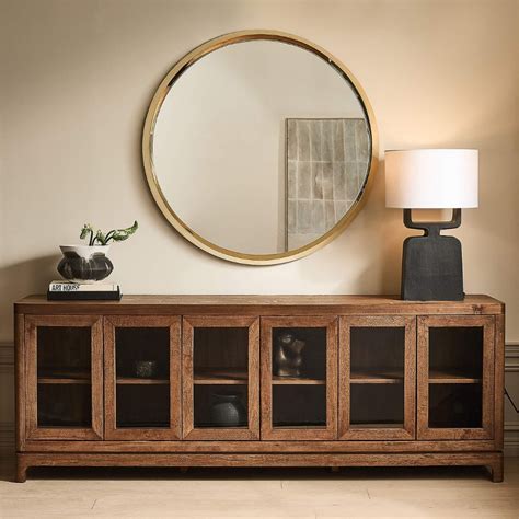 Buy Minimal Luxe Round Mirror with Gold Border Online | Spaceven