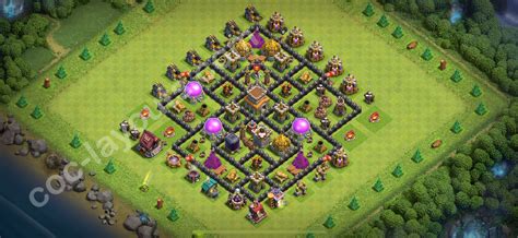 Base TH8 with Link, Hybrid Max Levels 2025 - Town Hall Level 8 Base ...