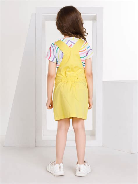 Girls Abstract Print Dungaree with Top 17038 | Peppermint