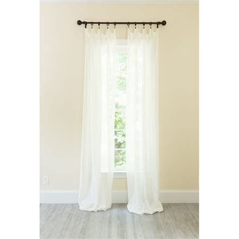 MANOR LUXE 52-in White Semi-sheer Rod pocket Single curtain panel at ...