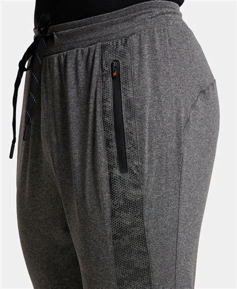 Buy Microfiber Elastane Stretch Jogger with Zipper Pockets and StayDry ...