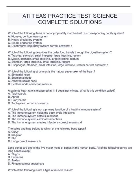 Image result for Teas Science Practice