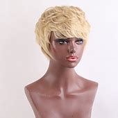 Human Hair Blend Wig Short Natural Wave Pixie Cut Short Hairstyles 2020 ...