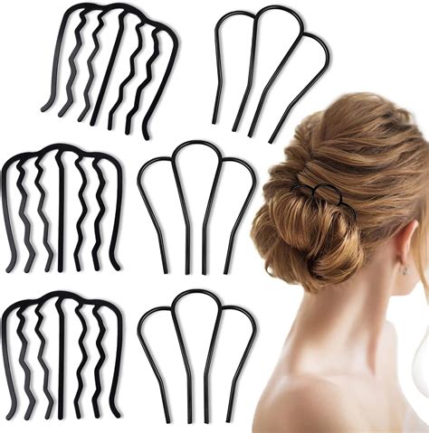 Amazon.com : 6 Pieces Hair Side Comb Metal Hair Comb Clips French Twist ...