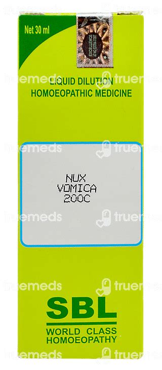 Sbl Nux Vomica 200 C Dilution 30 Ml - Uses, Side Effects, Dosage, Price ...
