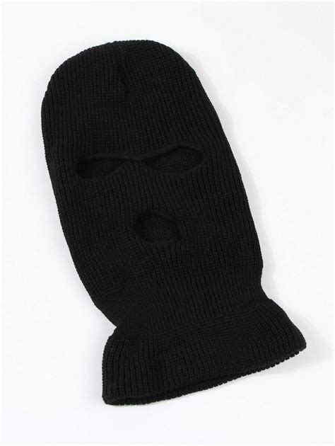 1 Pieza Gorro Balaclava De Punto Negro Para Hombres Con Protección ...