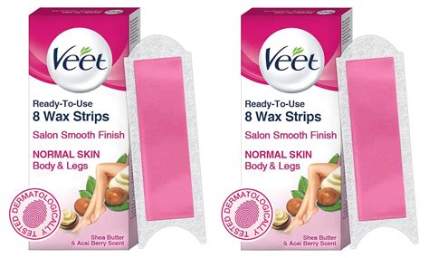 Veet Professional Waxing Strips Kit for Normal Skin, 8 Strips | Gel Wax ...