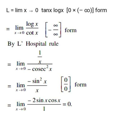 11. lim x->0 (log(tan x)/log x) = - Brainly.in