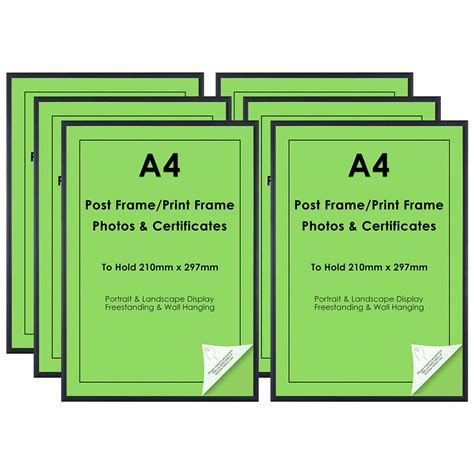 A4 Aluminum Photo Frame 6 Pack 21x30cm Black Metal Picture | Desertcart ...