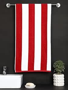 Raymond Home 430 GSM 100% Cotton Stylish Bath Towel for Men/Women (Red ...