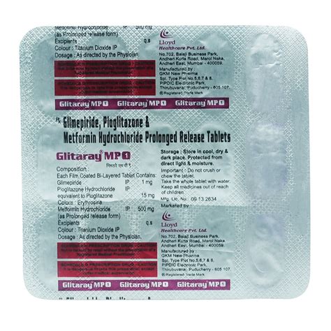 Glitaray MP 1 Tablet | Uses, Side Effects, Price | Apollo Pharmacy
