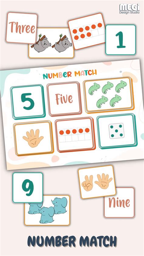 Number match preschool activity count and match 1 to 10 number matching ...