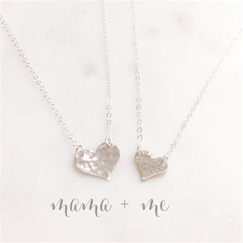 MAMA + ME | Mother and Daughter Necklaces | Silver Mom and Daughter ...