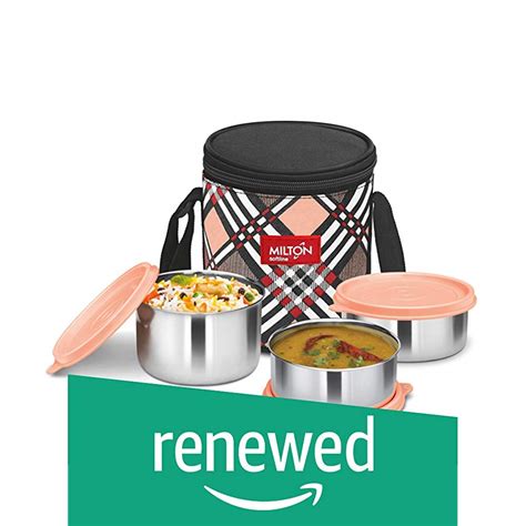 (Renewed) Milton Smart Meal Lunch Box, Set of 3, Orange : Amazon.in ...