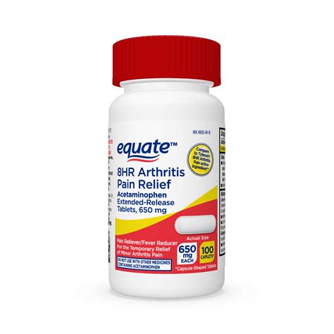 Equate Acetaminophen Extended-Release Tablets 650 mg, Arthritis Pain ...