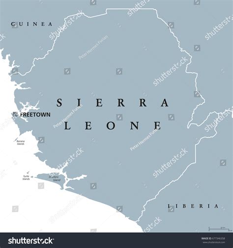 Sierra Leone Political Map Capital Freetown: Stock-Vektorgrafik (Lizenzfrei) 677346358 ...