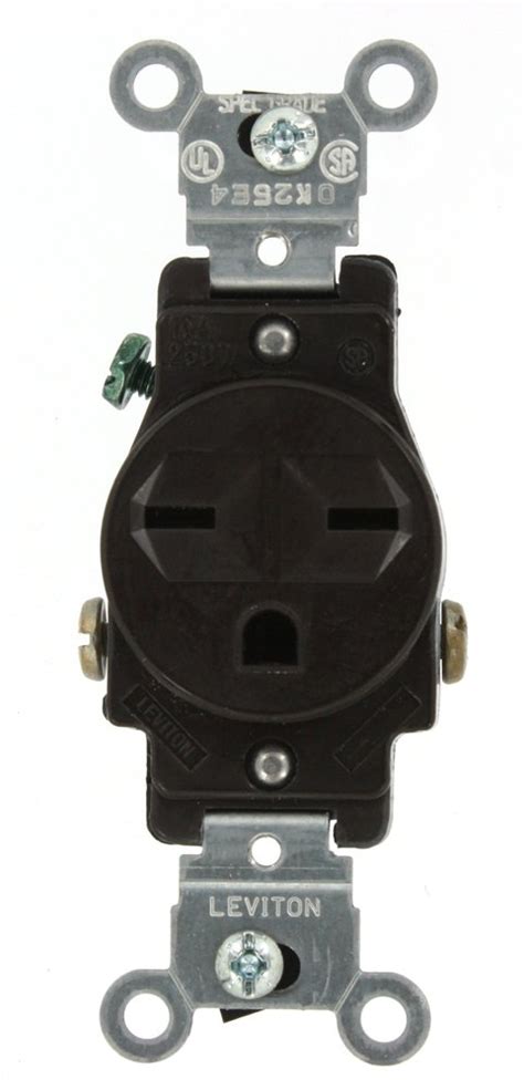 Leviton 5029 15 Amp, 250 Volt, Narrow Body Single Receptacle : Amazon ...