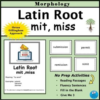 Latin Root (mit, miss) Worksheets-Activities- Morphology | TPT