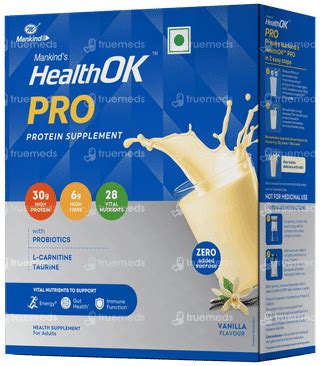 Health Ok Pro Vanilla Flavour Zero Added Sucrose Refill Powder 200gm ...