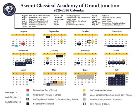 Calendar & Schedule - Grand Junction