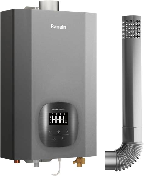 Ranein Natural Gas Tankless Water Heater with Vent Pipe, Indoor Max 4.3 ...