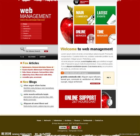 网页设计模板源文件__英文模板_ web界面设计_源文件图库_昵图网nipic.com