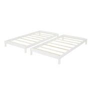Buy YASBED Solid Platform Bed Twin Size, 2 Twin Wood Bed Guest Bed ...