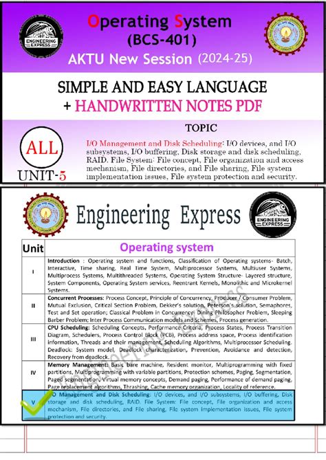 Unit 5: Operating Systems - Key Concepts and Techniques (ENGR202) - Studocu