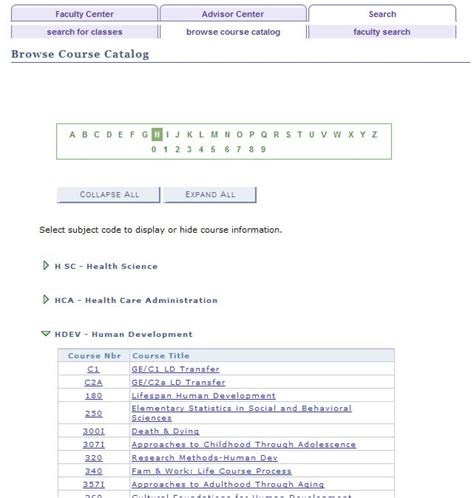 Faculty Center - Catalog & Schedule of Classes | California State ...