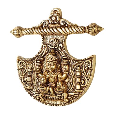 Buy Traditional Brass Goddess Lakshmi Wall Hanging - 8x8.5 inch ...