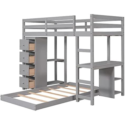 Harper & Bright Designs Twin Over Twin Bunk Bed with | Ubuy India