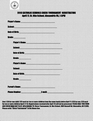 Chess Registration Form Pdf - Fill Online, Printable, Fillable, Blank ...