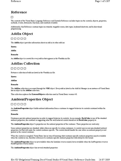 Image result for Excel VBA Language Reference Guide