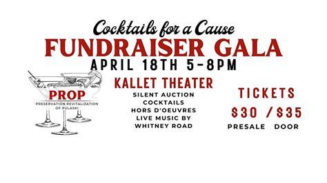 Cocktails for a Cause Fundraiser Gala, The Historic Kallet Theater on ...