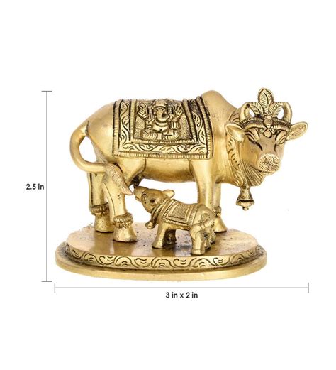 Kamdhenu Cow With Calf Idol | Cow And Calf Statue Online - eCraftIndia ...