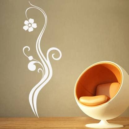 creatick Studio 50.8 cm Swirl Flower Wall Sticker Self Adhesive Sticker ...