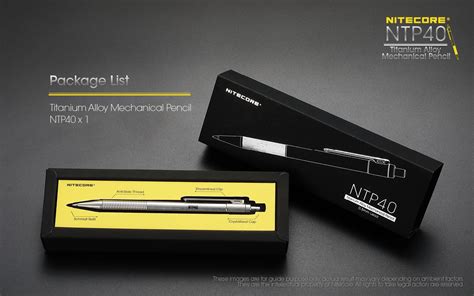 Nitecore NTP40 Titanium Alloy Mechanical Pencil - Nitecore Titanium ...