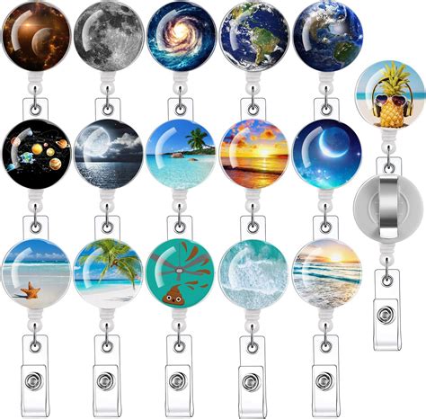 Amazon.com : 16pcs Badge Reels Retractable Badge Holders,Id Badge ...