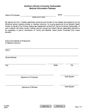 Fillable Online Southern Illinois University Carbondale Medical ... - e ...