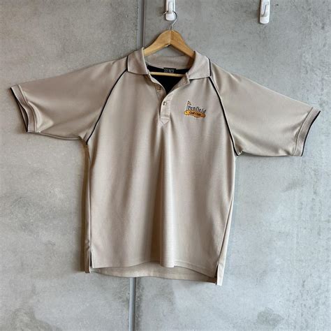 Penfield golf club sport cream/tan polo shirt -... - Depop