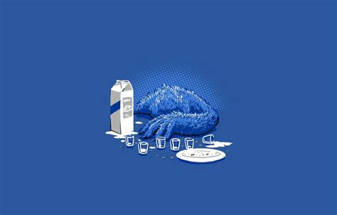 Wallpaper blue, milk, cookies, monster, blue, Cookie monster, Sesame ...