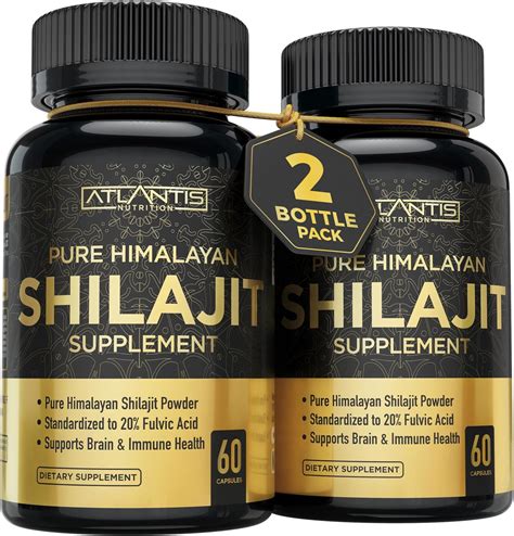 Atlantis Nutrition Shilajit Supplement - Pure Himalayan Authentic India ...