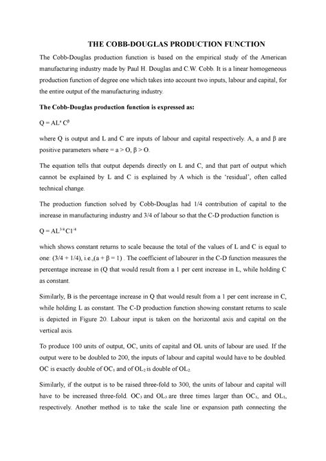 THE COBB- Douglas Production Function - THE COBB-DOUGLAS PRODUCTION ...