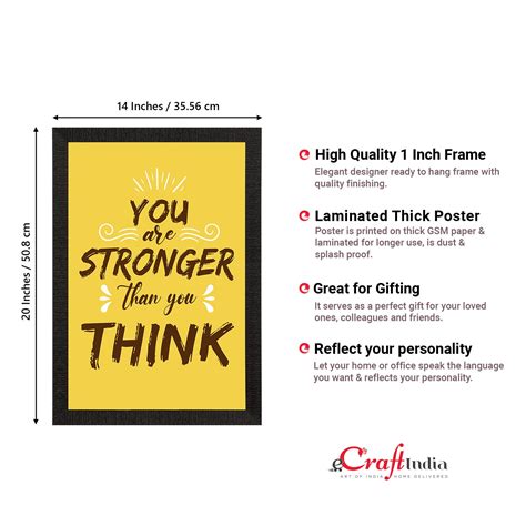 "You Are Stronger Than You Think" Motivational Quote Satin Matt Texture ...