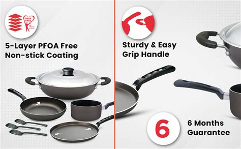 Buy NIRLEP Sakhi 8 Pieces Cookware Set| Non Stick Tawa, Non Stick ...