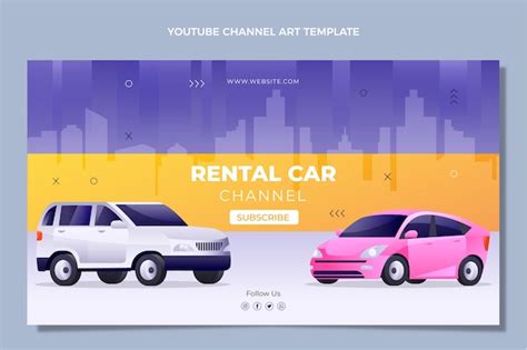Gradient Autovermietung Youtube-Kanal | Kostenlose Vektor